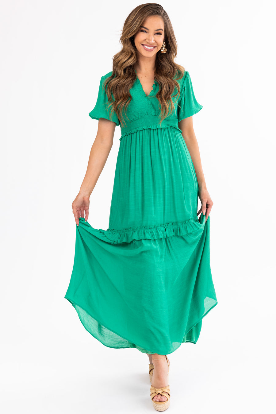 Jade Smocked Woven Maxi Dress