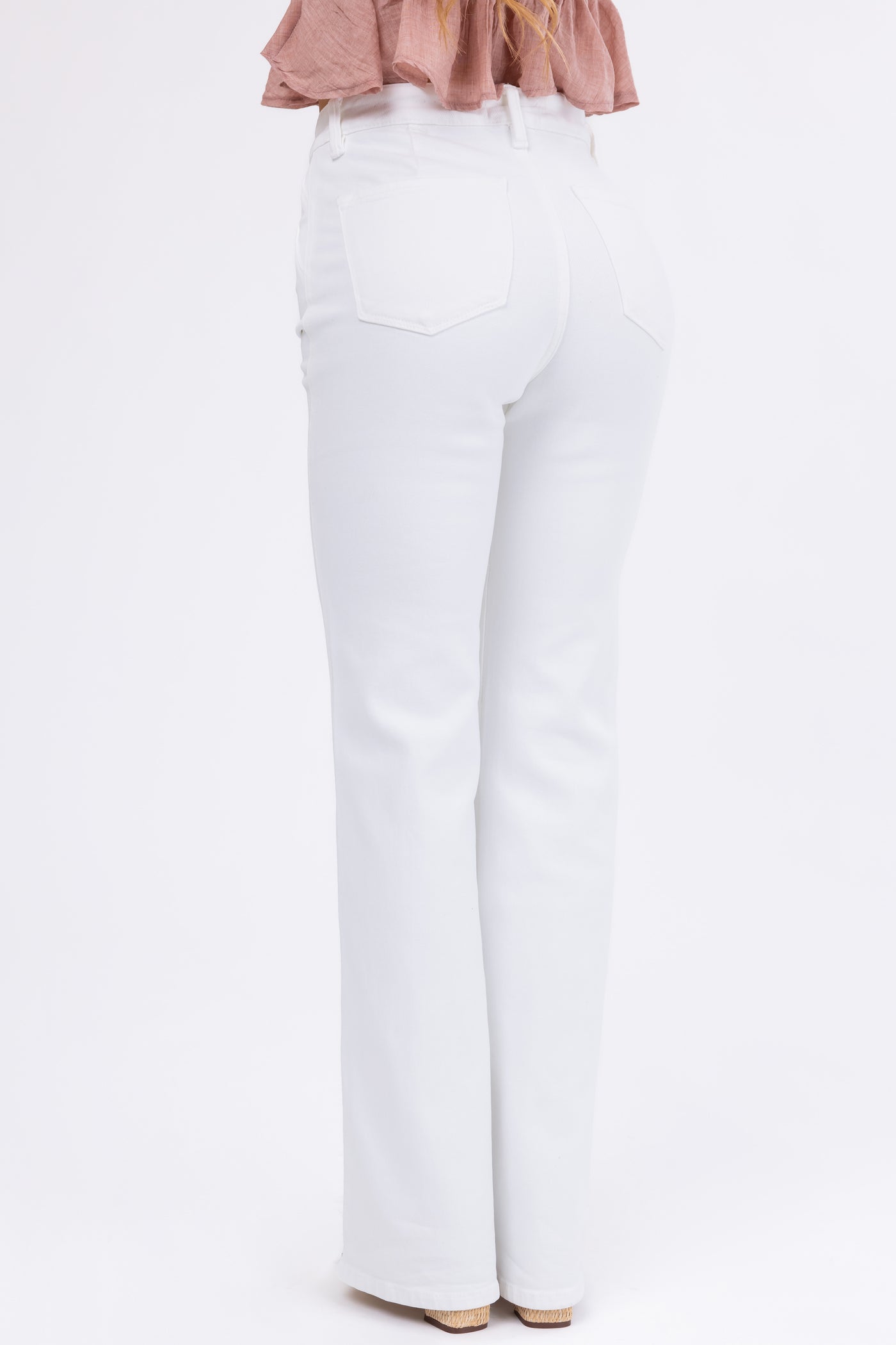 KanCan Off White Ultra High Rise Flare Jeans