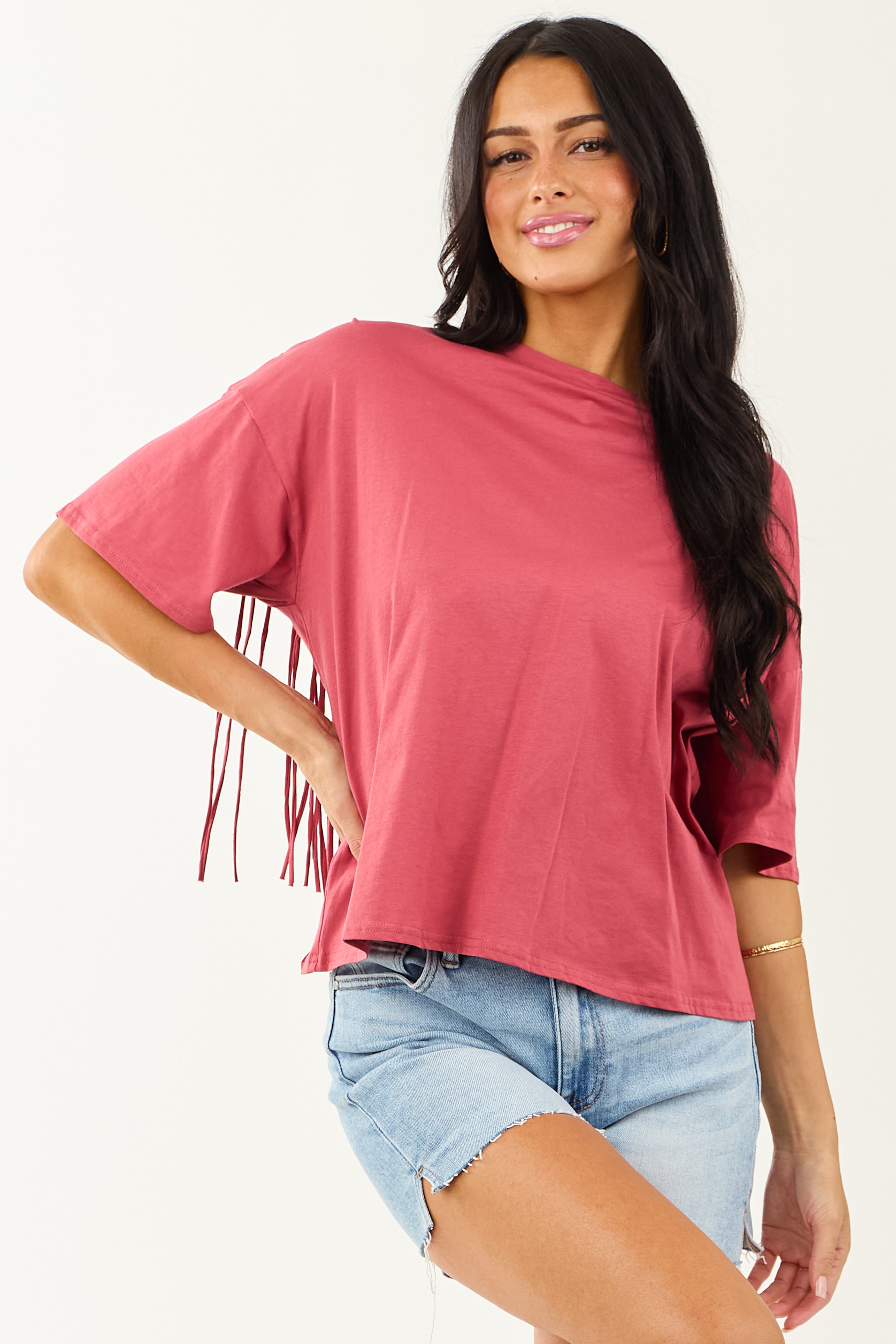 トップス Acka fringe american sleeve tops fringe american sleeve tops – Acka online store