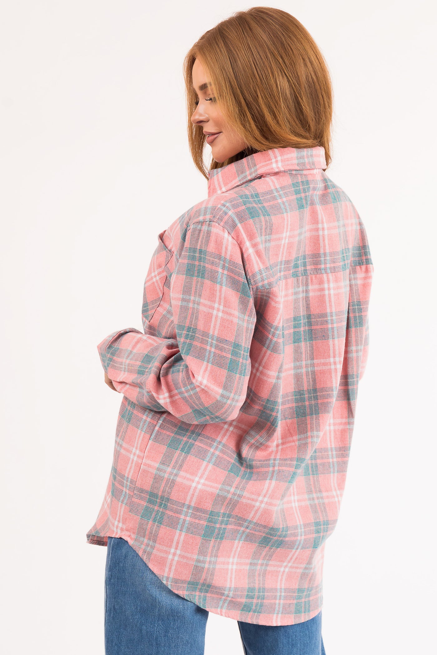 Punch Plaid Front Pocket Button Up Flannel