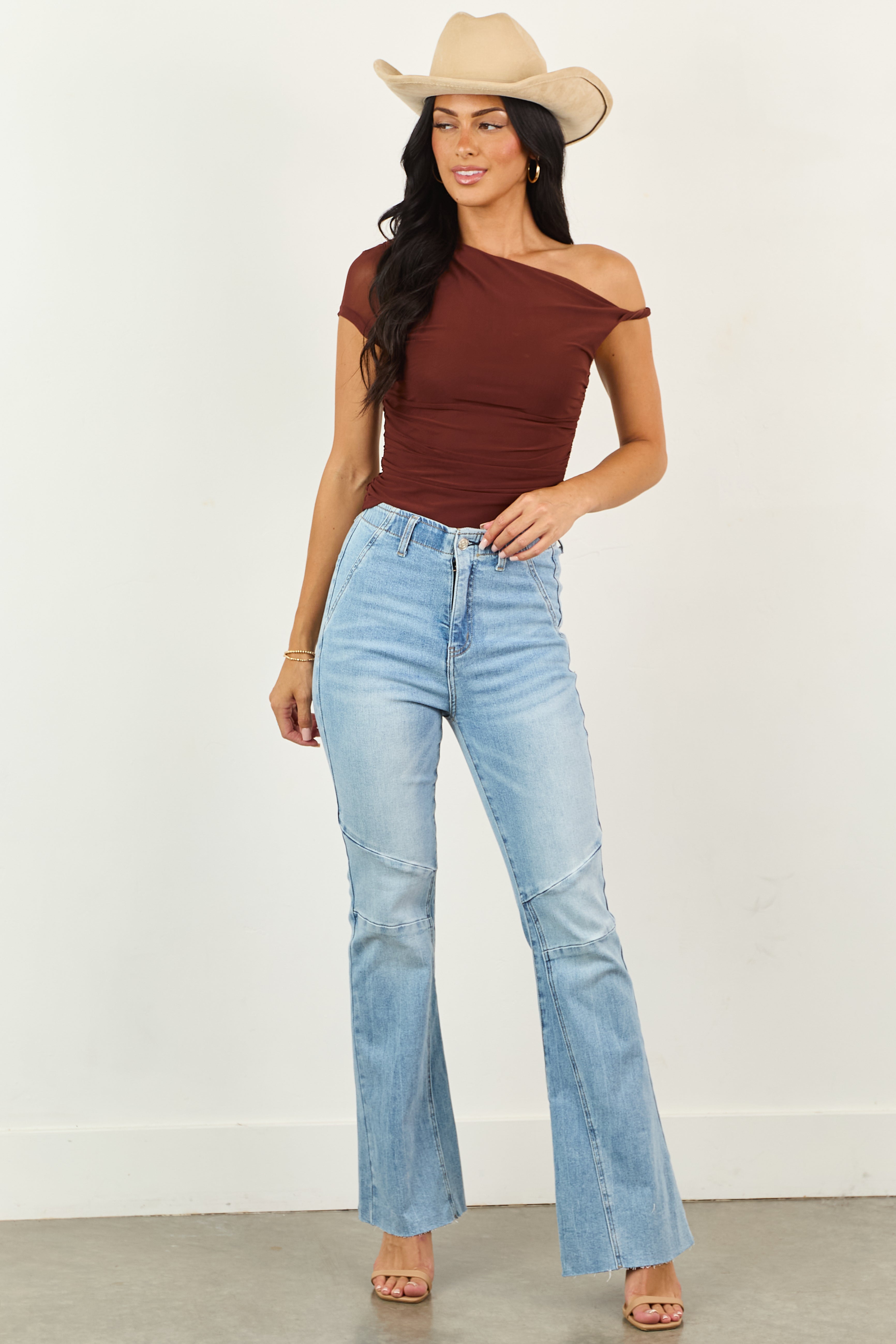 Saige Light Tummy Control Stretchy Flare Jeans