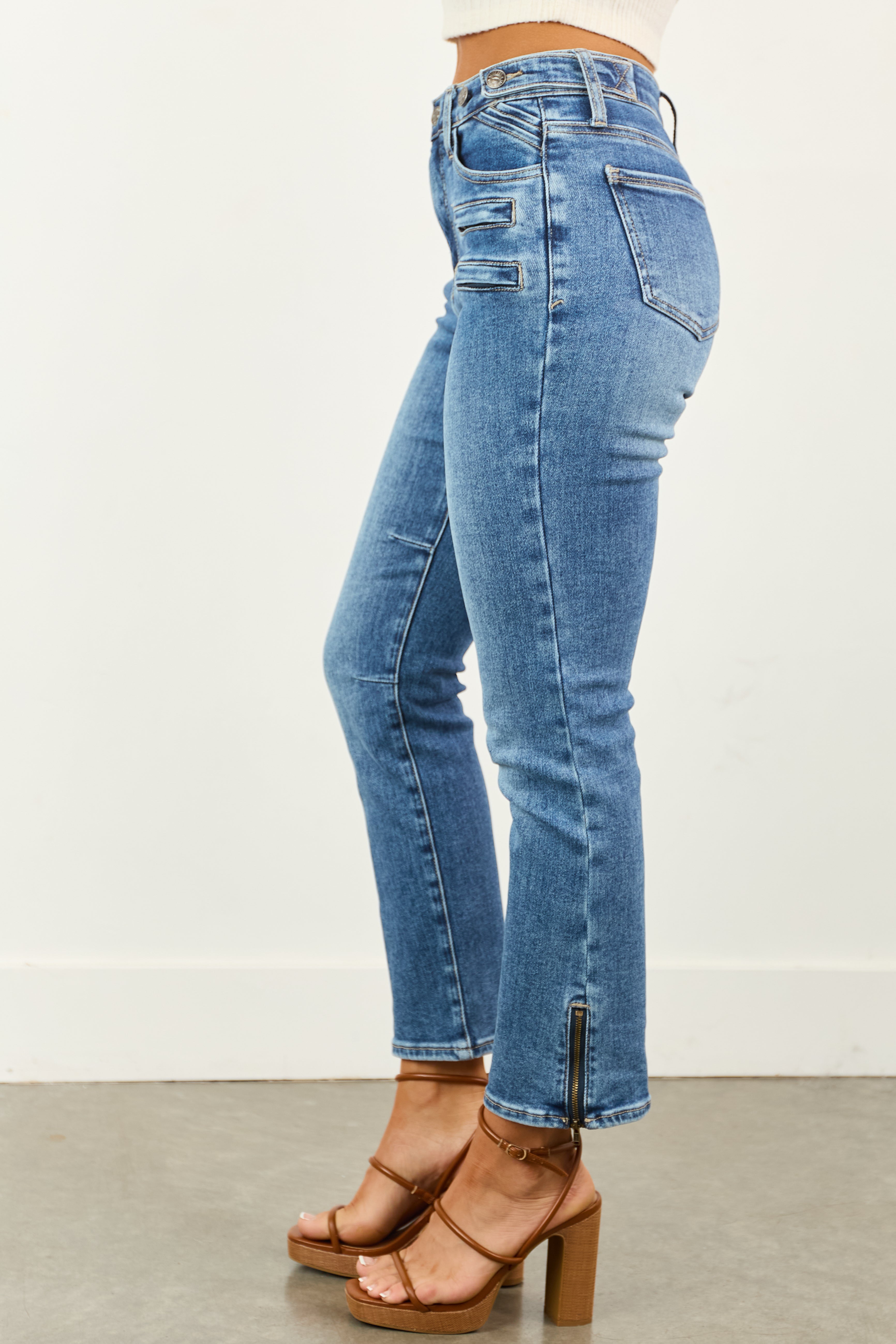 Saige Medium Wash Tummy Control Slim Bootcut Jeans