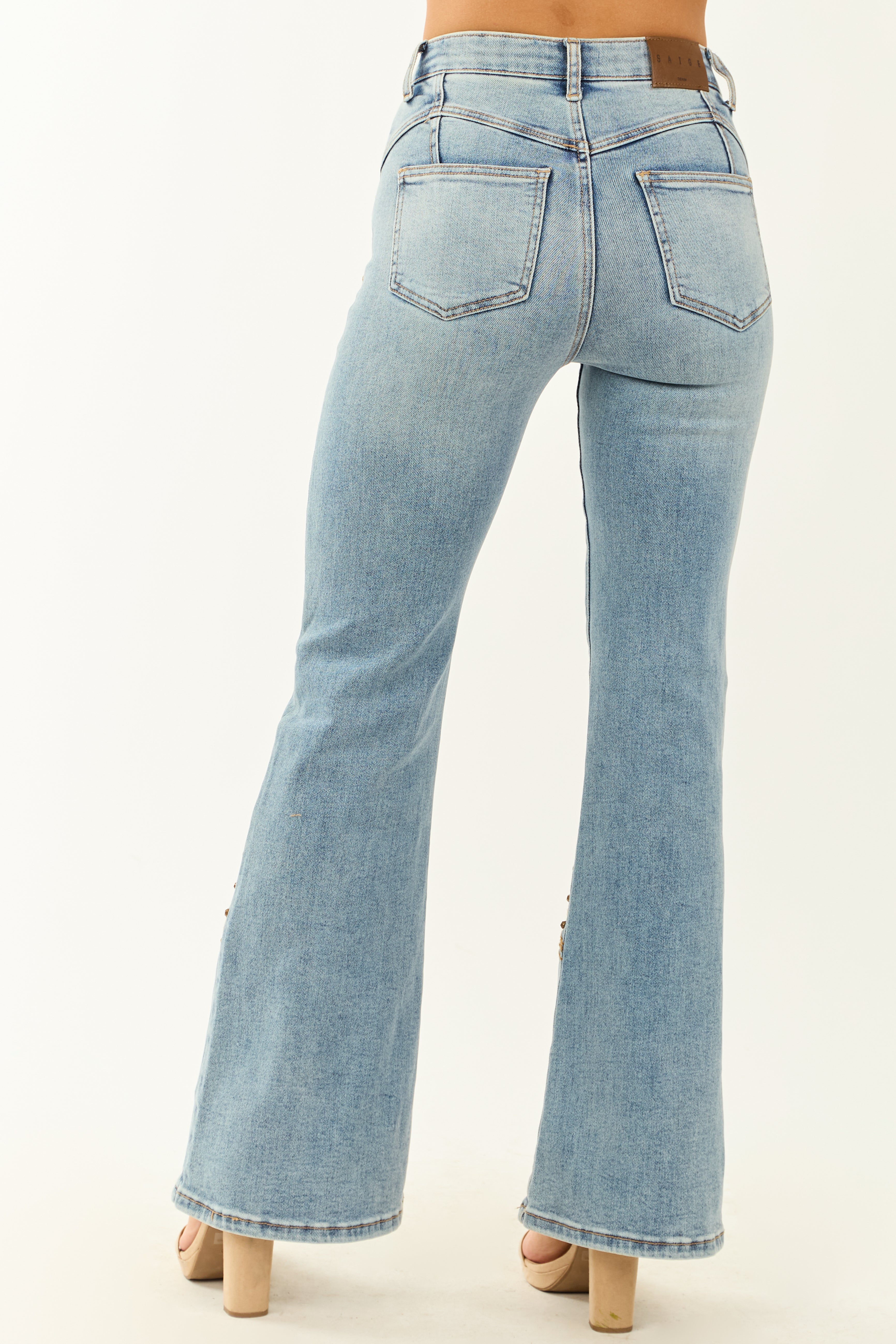 Saige Western Tummy Control Stretchy Flare Jeans