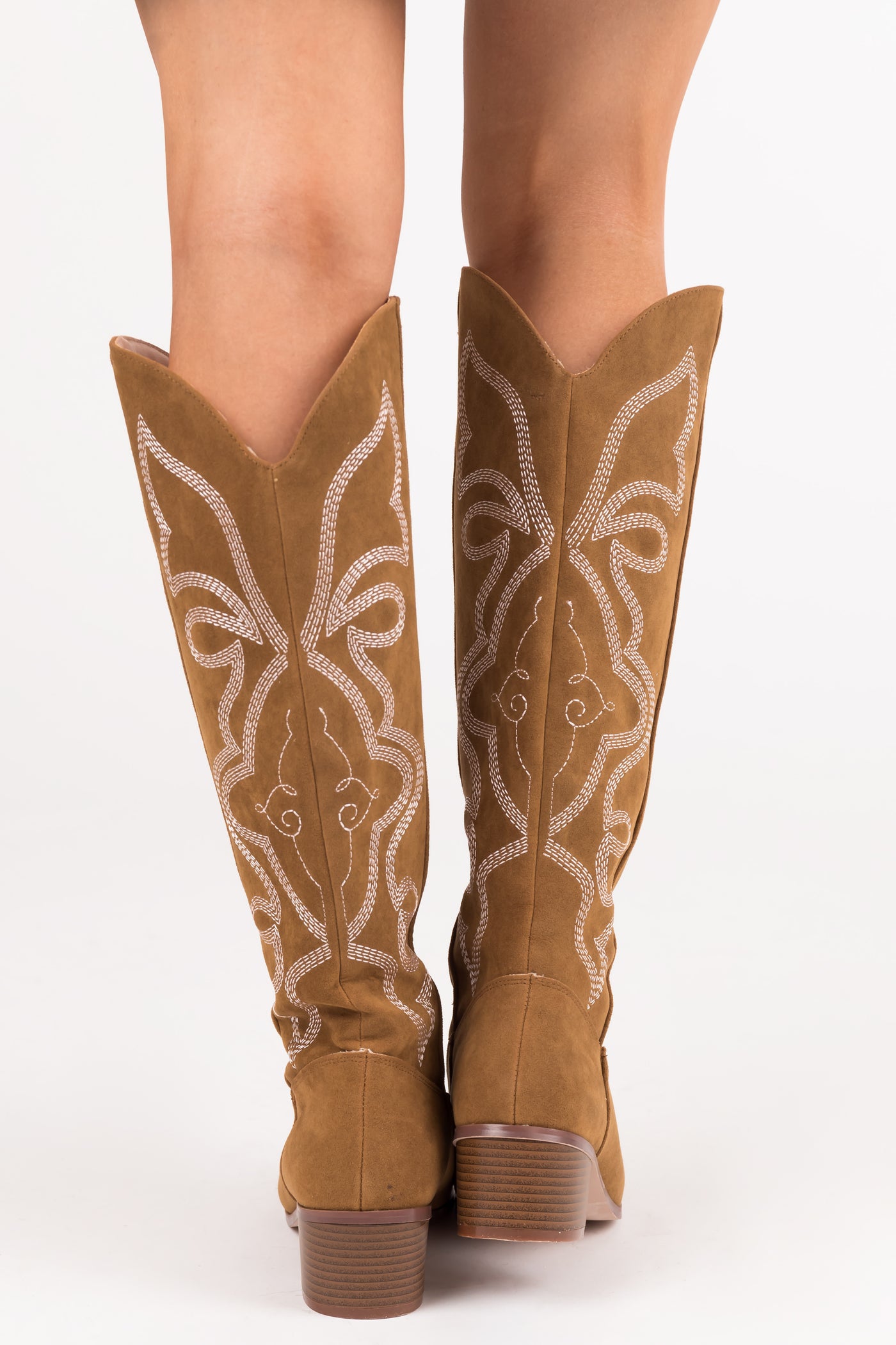 Sepia Pointed Toe Knee High Western Boots