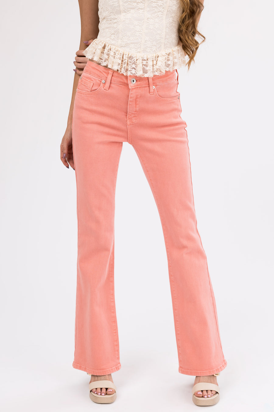 Special A Salmon Slim Bootcut Jeans