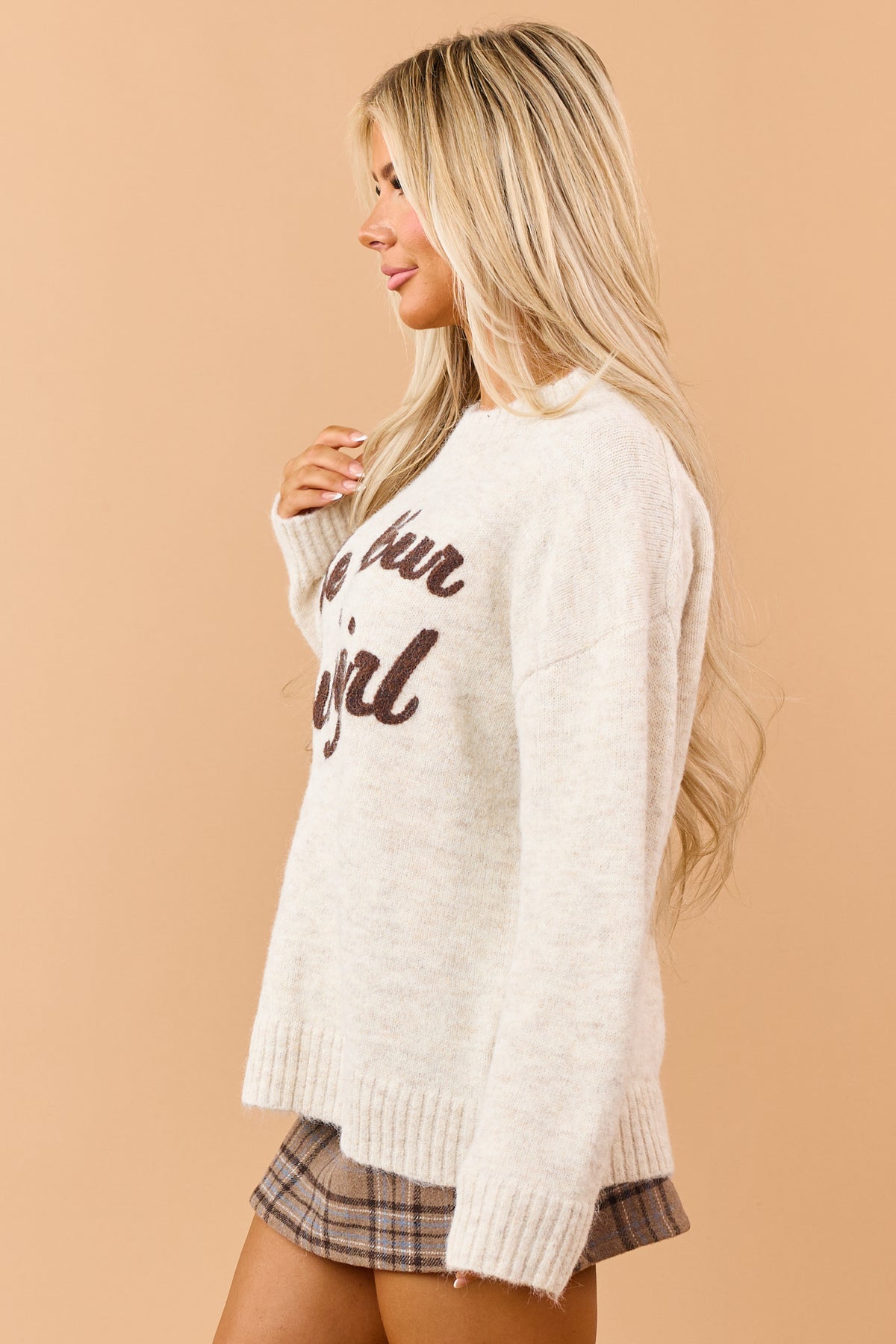 Almond 'Be Your Cowgirl' Graphic Relaxed Sweater