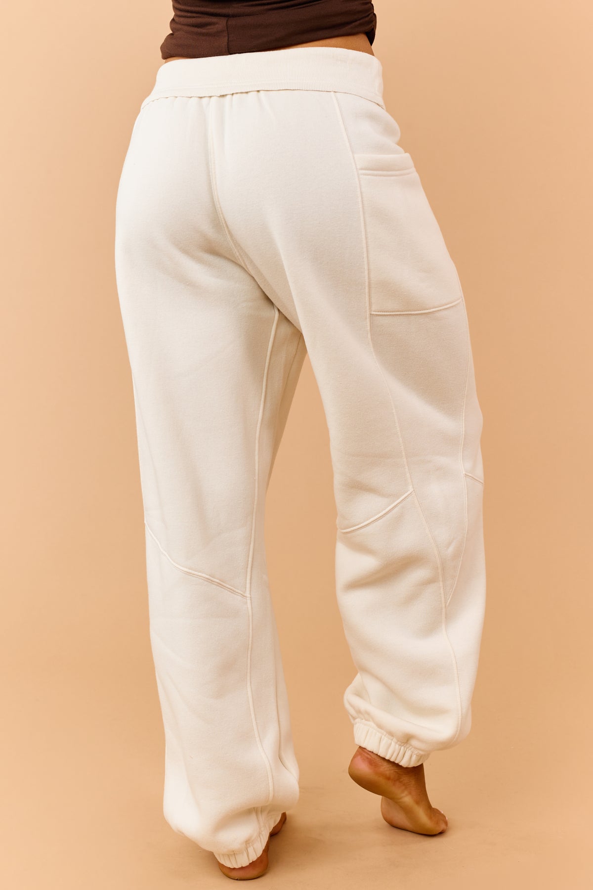 Almond French Terry Drawstring Jogger Sweatpants