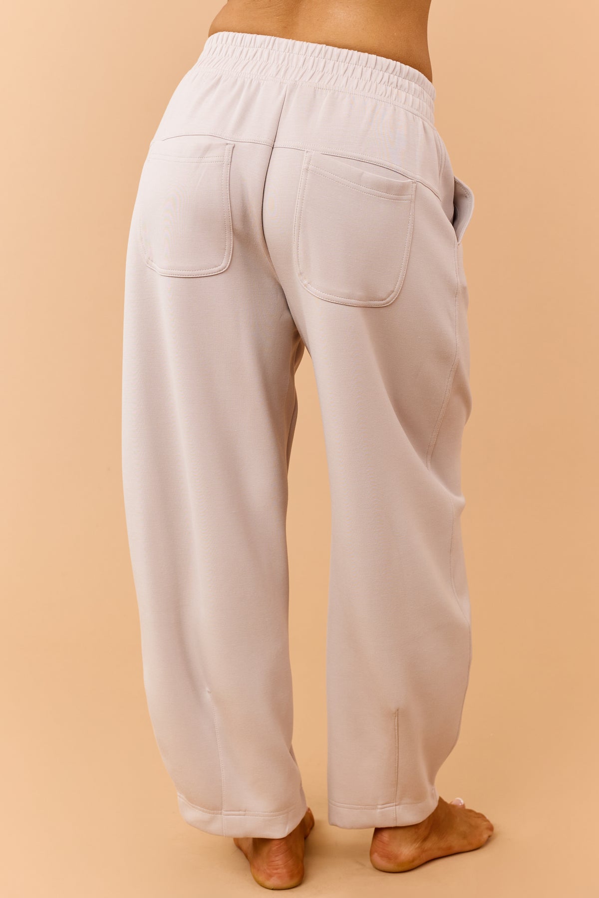 Almond Modal Scuba Knit Barrel Sweatpants