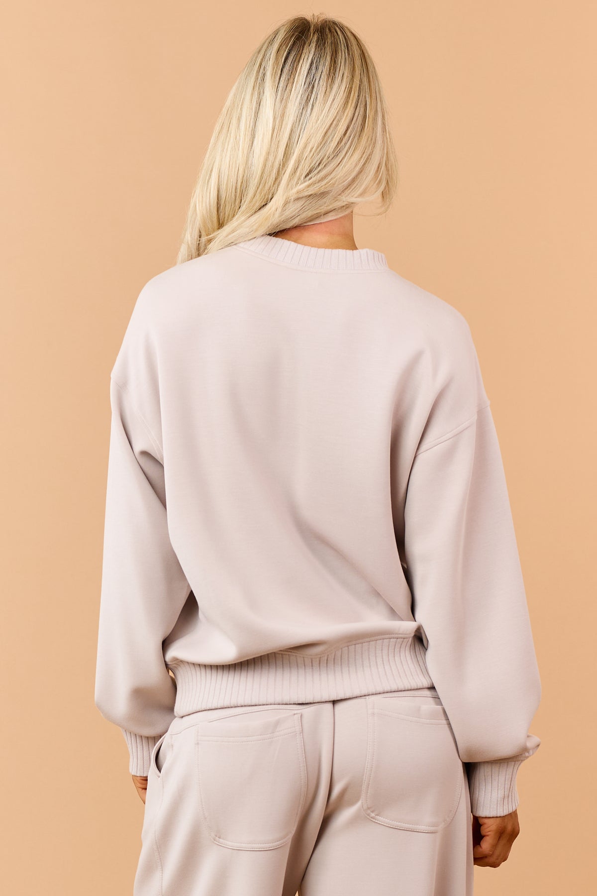 Almond Modal Scuba Knit Relaxed Sweatshirt