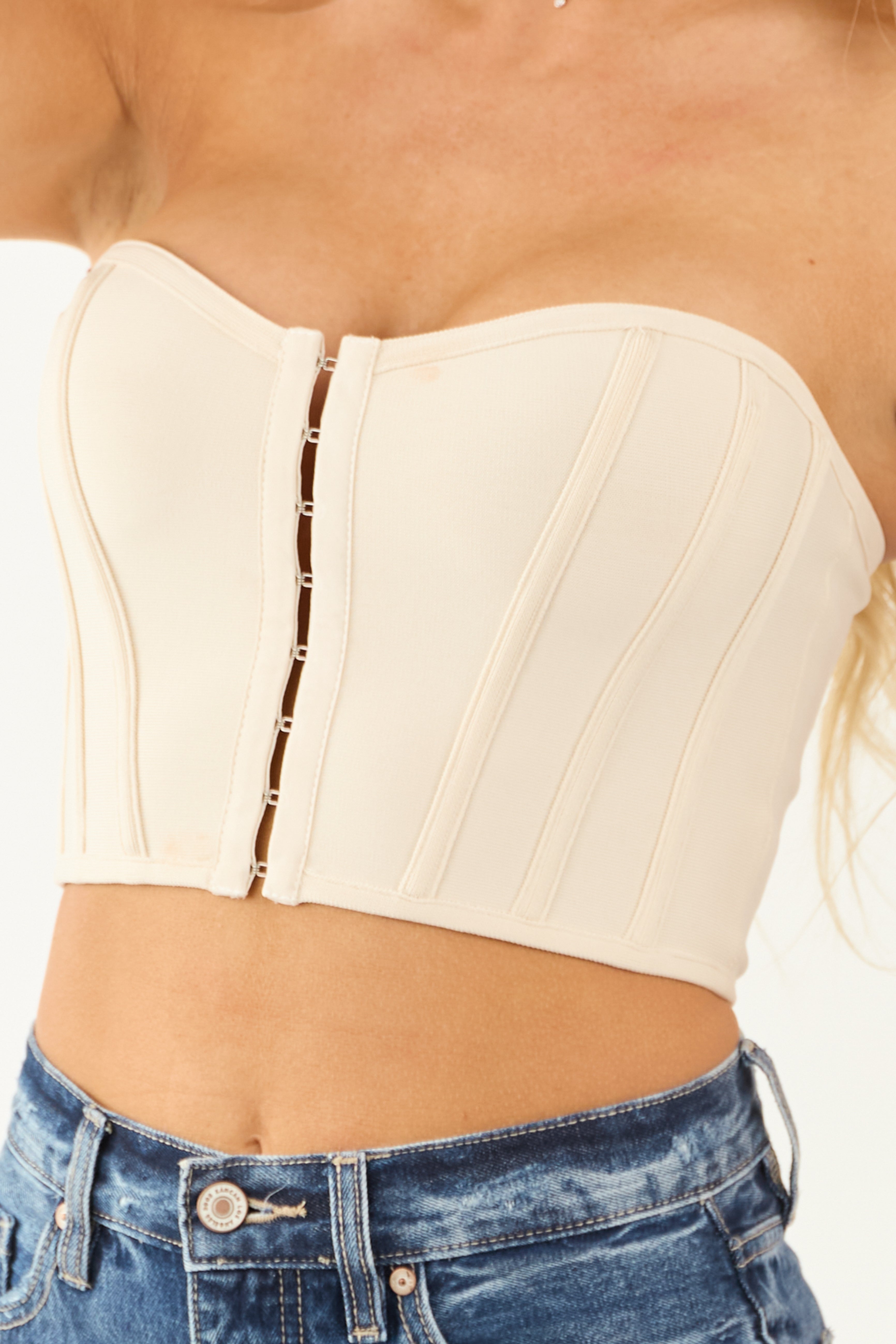 Almond Sweetheart Neckline Strapless Corset Top | Lime Lush Boutique