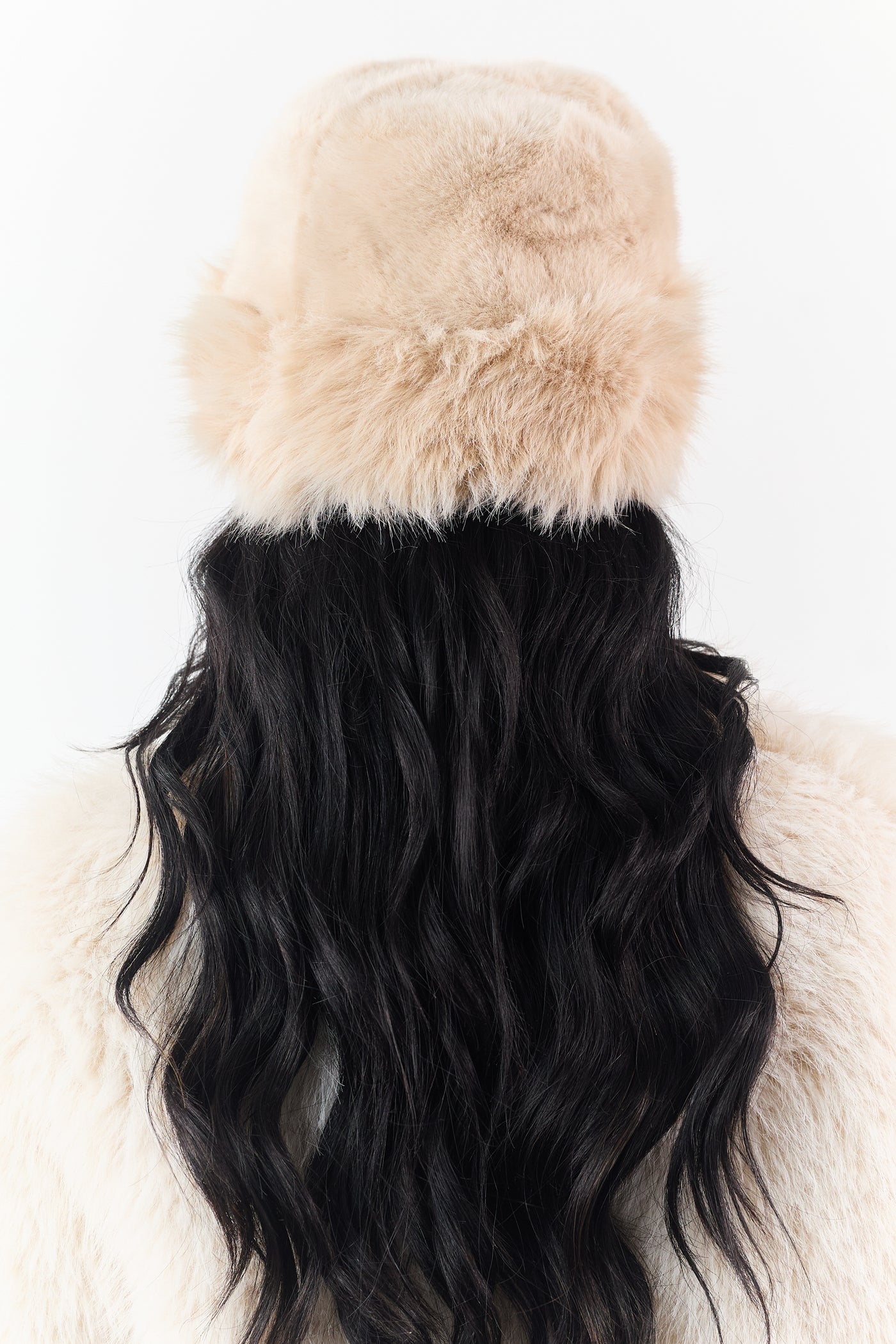 Almond Vintage Faux Fur Flat Top Winter Hat