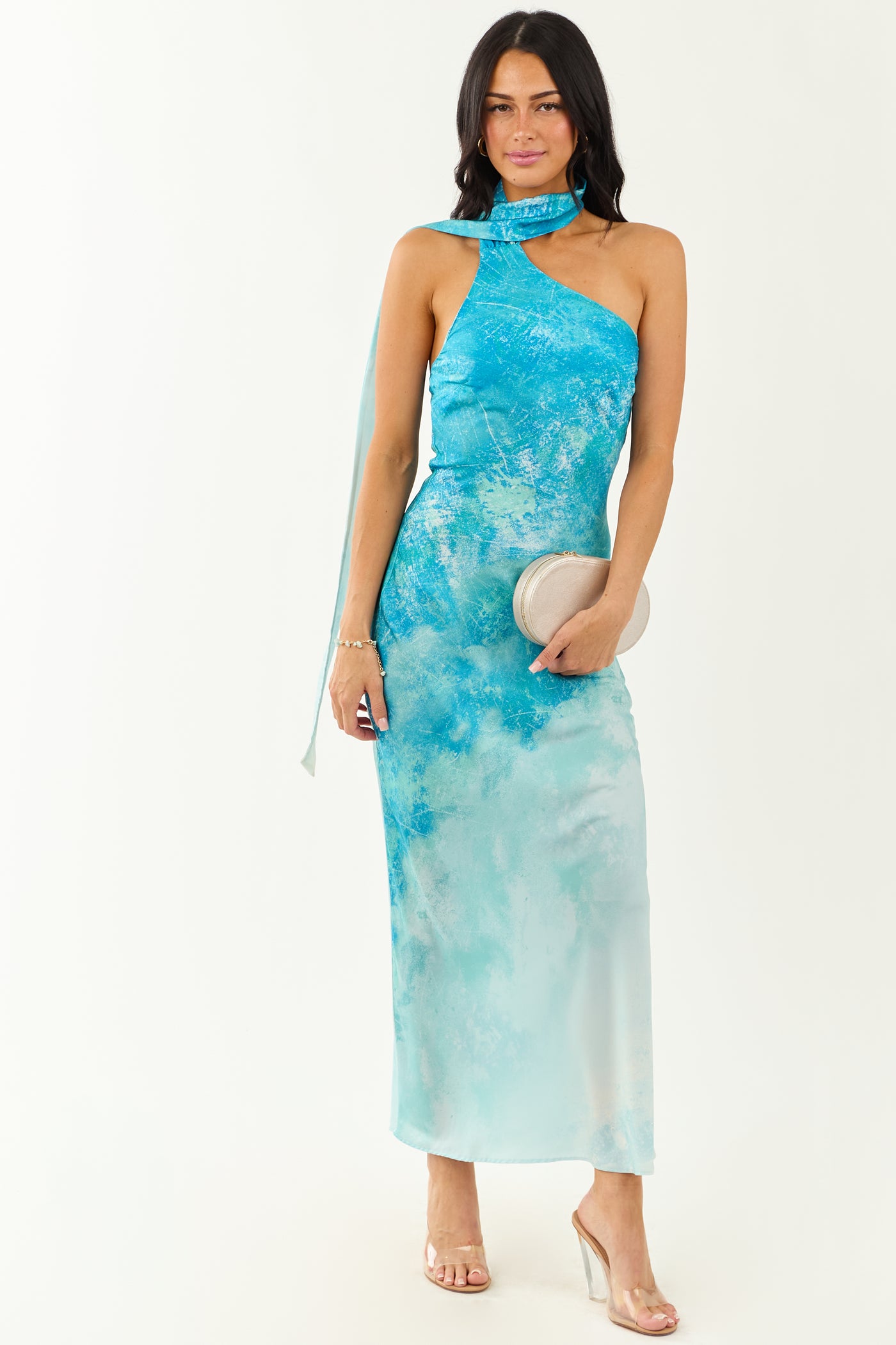 turquoise ombre bridesmaid dresses Ocean Blue to Green Ombre Strapless Long Bridesmaid Dress
