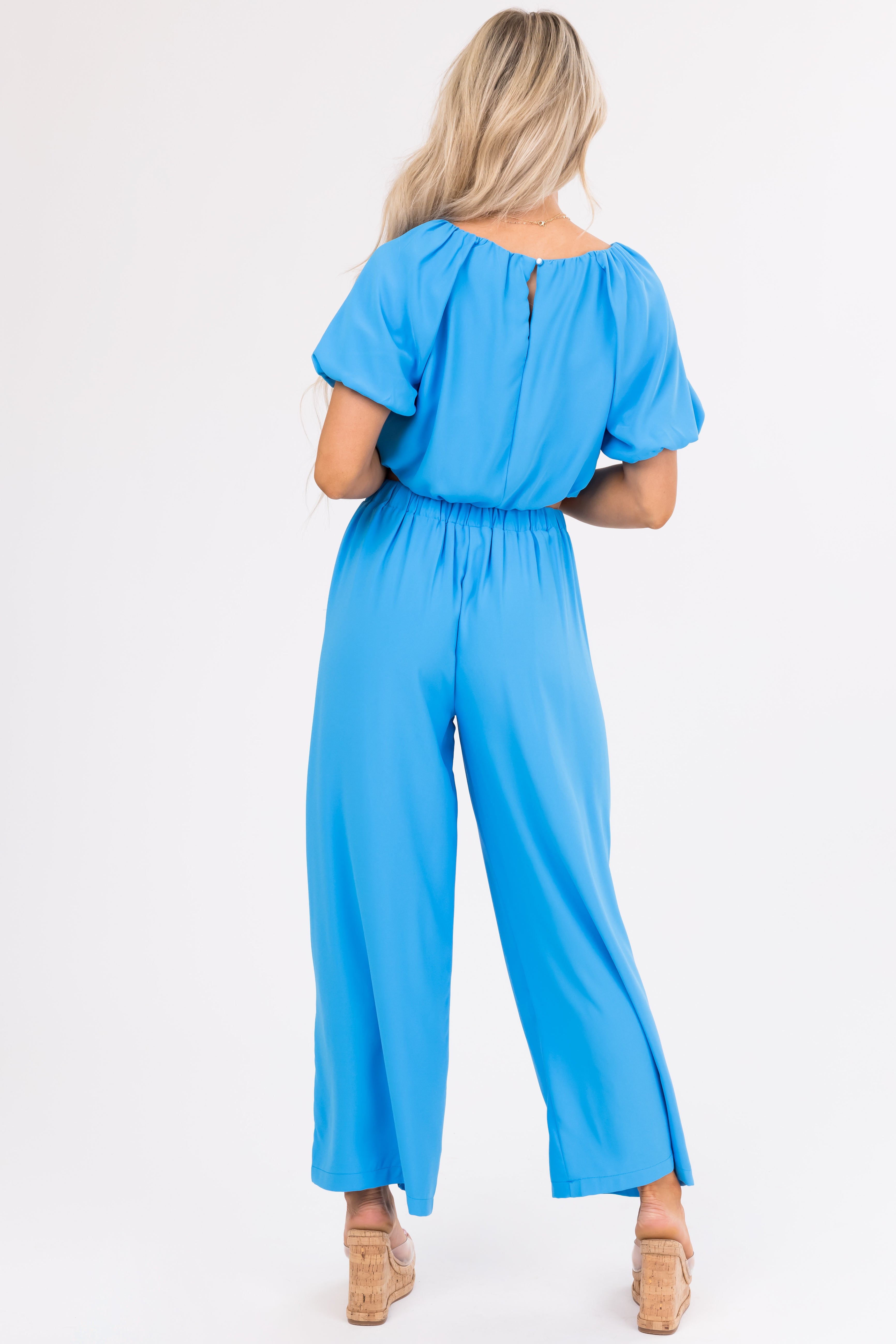 新品未使用　CLANE VOLUME PUFF TOPS Azure-Puff-Sleeve-Bubble-Crop-