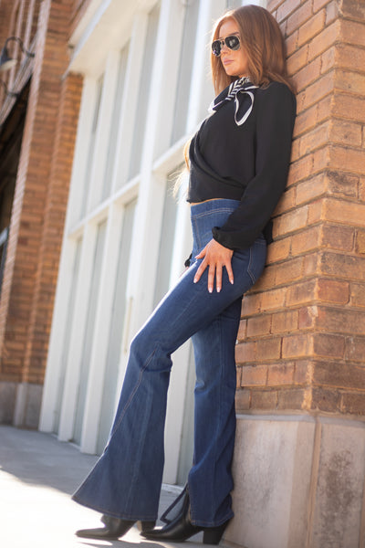 Bailey Dark Wash Slit Detail Jeggings