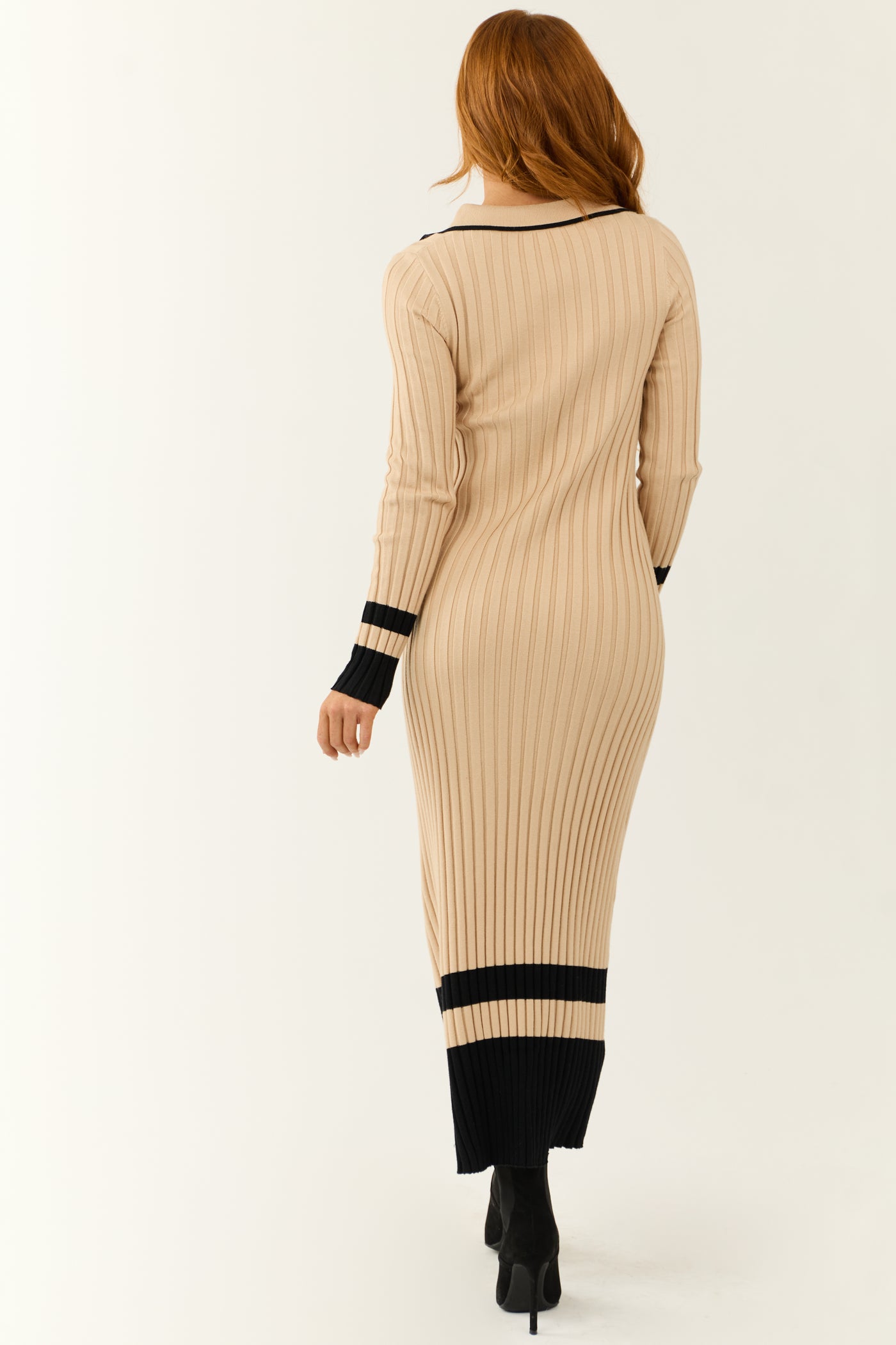 Beige Colorblock Stripe Maxi Sweater Dress | Lime Lush Boutique Beige Colorblock Stripe Maxi Sweater Dress | Lime Lush Boutique