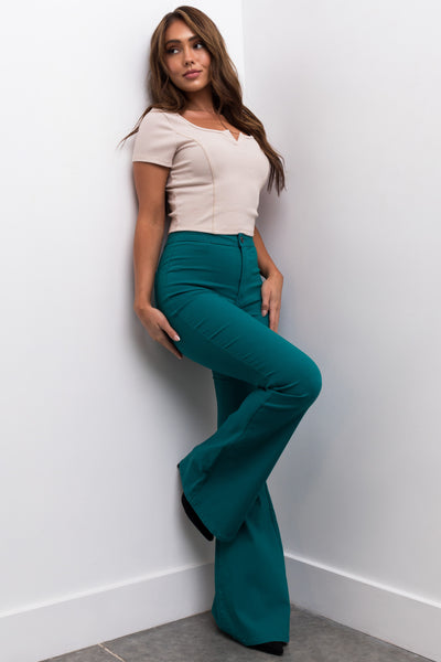 Bella Teal Super Stretch Flare Jeans