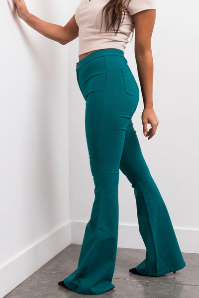 Bella Teal Super Stretch Flare Jeans