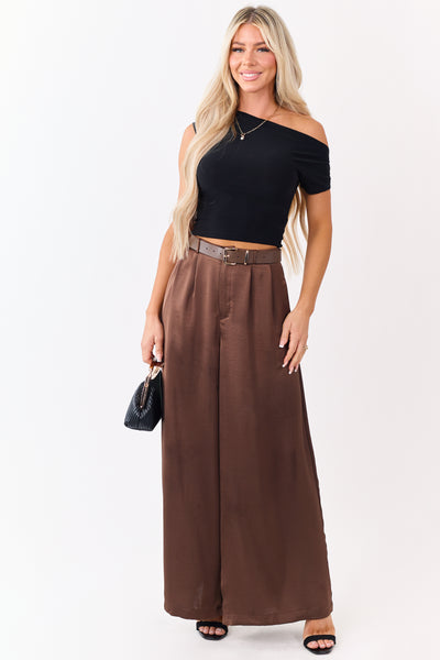Black Asymmetrical Ruched One Shoulder Top