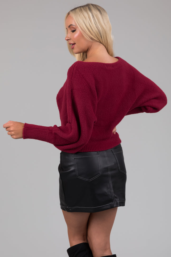 Black Contrast Stitch Pleather Mini Skirt