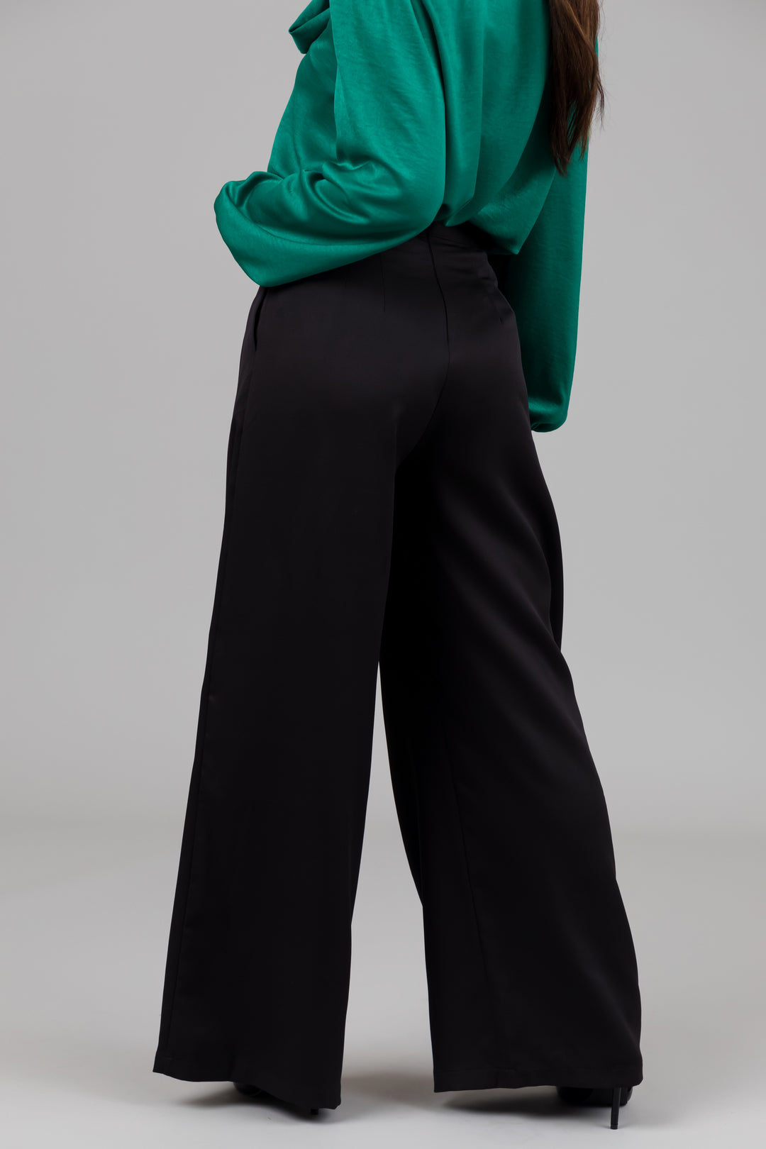 Black Criss Cross Button Wide Leg Pants & Lime Lush