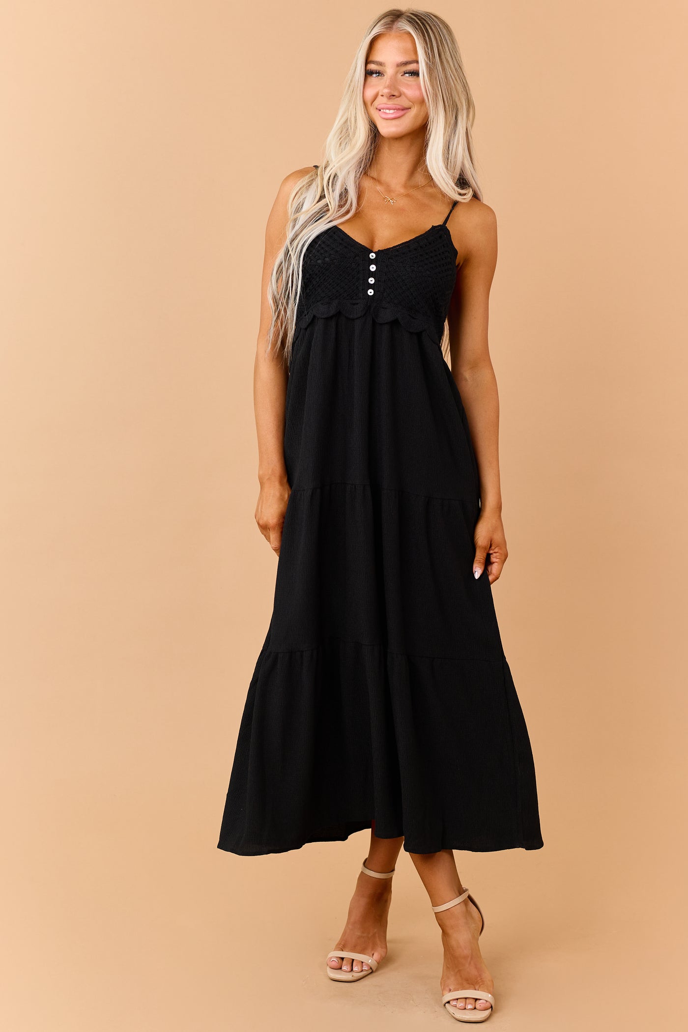 maxi black crochet dress Black Crochet Maxi Dress Cover Up X30237