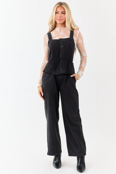 Black-Denim-Buttoned-Vest-