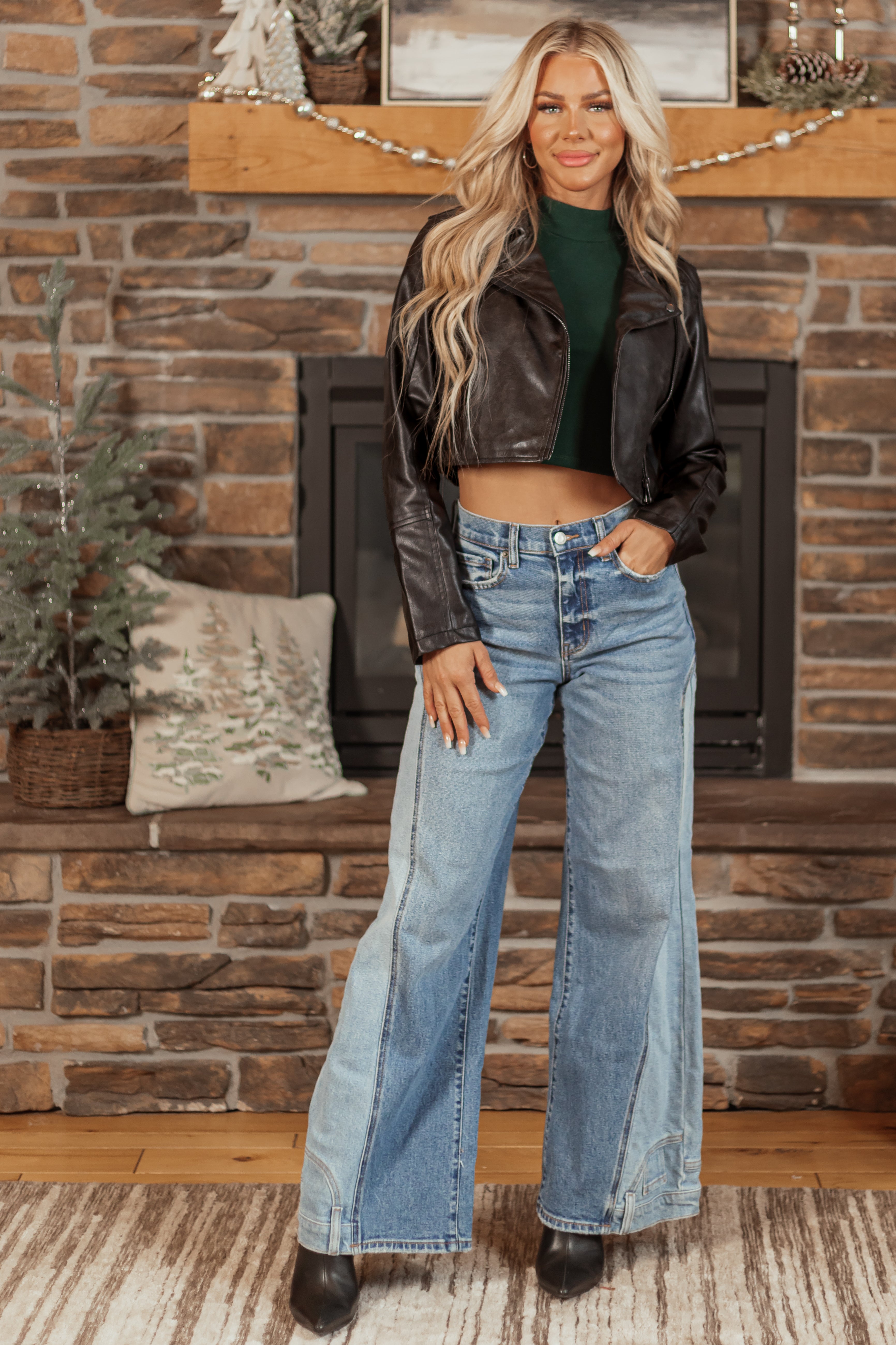 Black Faux Leather Asymmetrical Zipper Jacket | Lime Lush