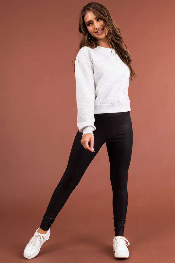 Black Faux Leather High Waisted Leggings