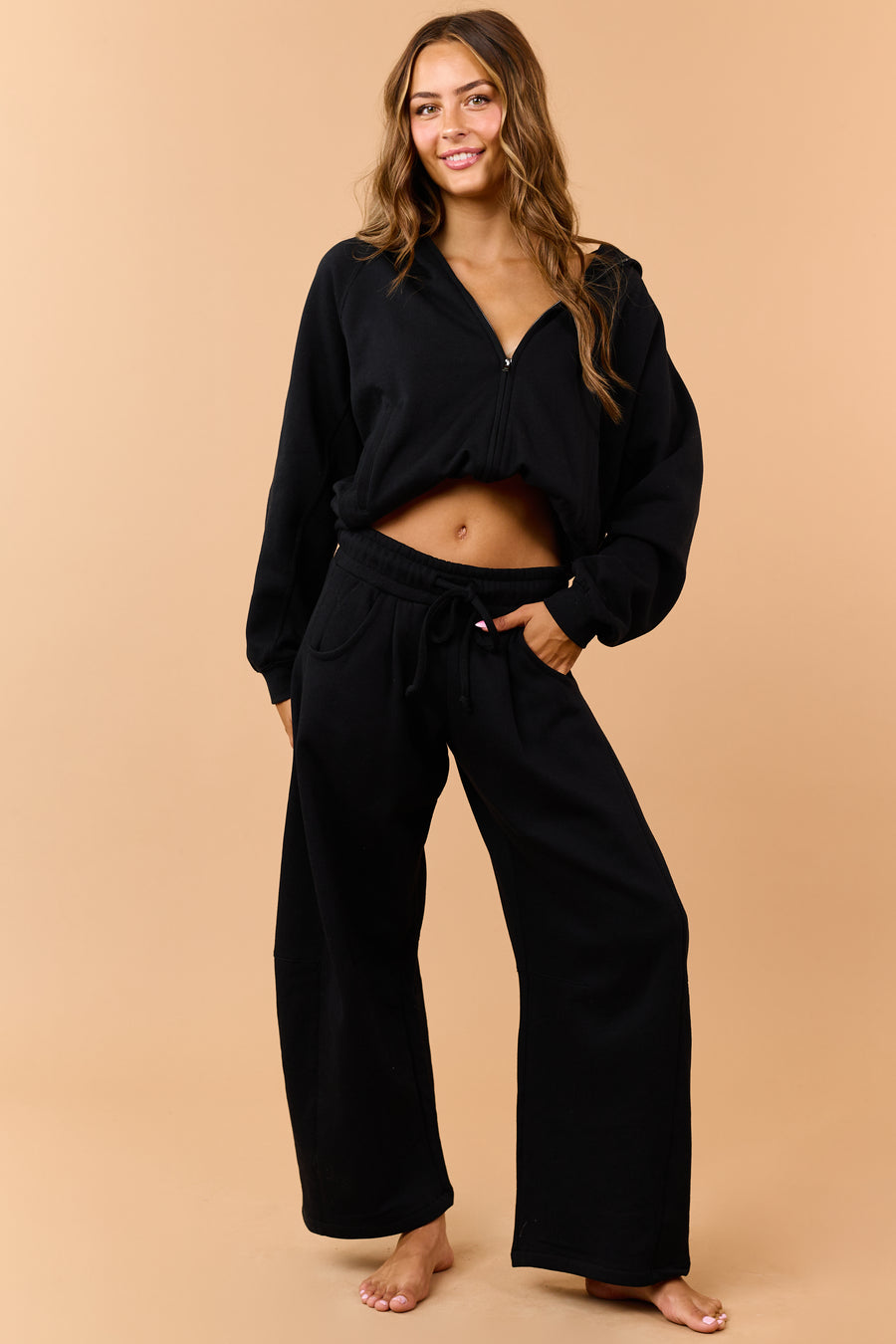 Black Fleece Baggy Barrel Sweatpants