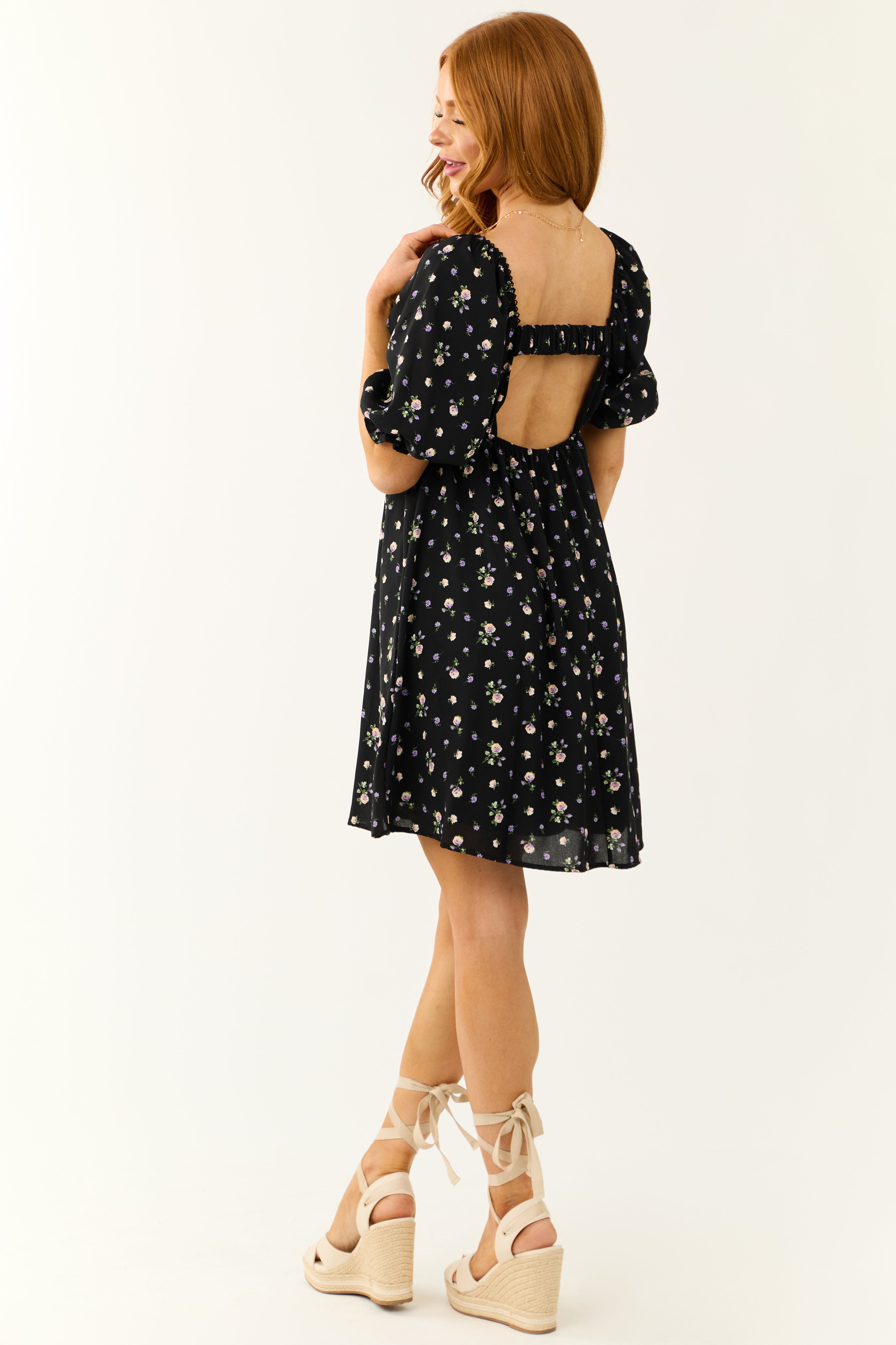 printed black dress and White Long Slit for Women, Boho Summer Maxi Dress Not Fitted V-Neck Printed Dress in Black