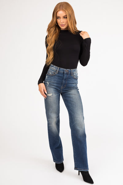 Black High Neck Long Sleeve Solid Bodysuit
