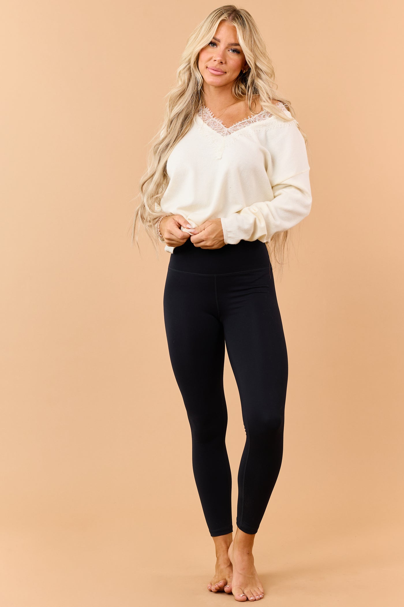 Black High Waisted Stretchy Contour Leggings