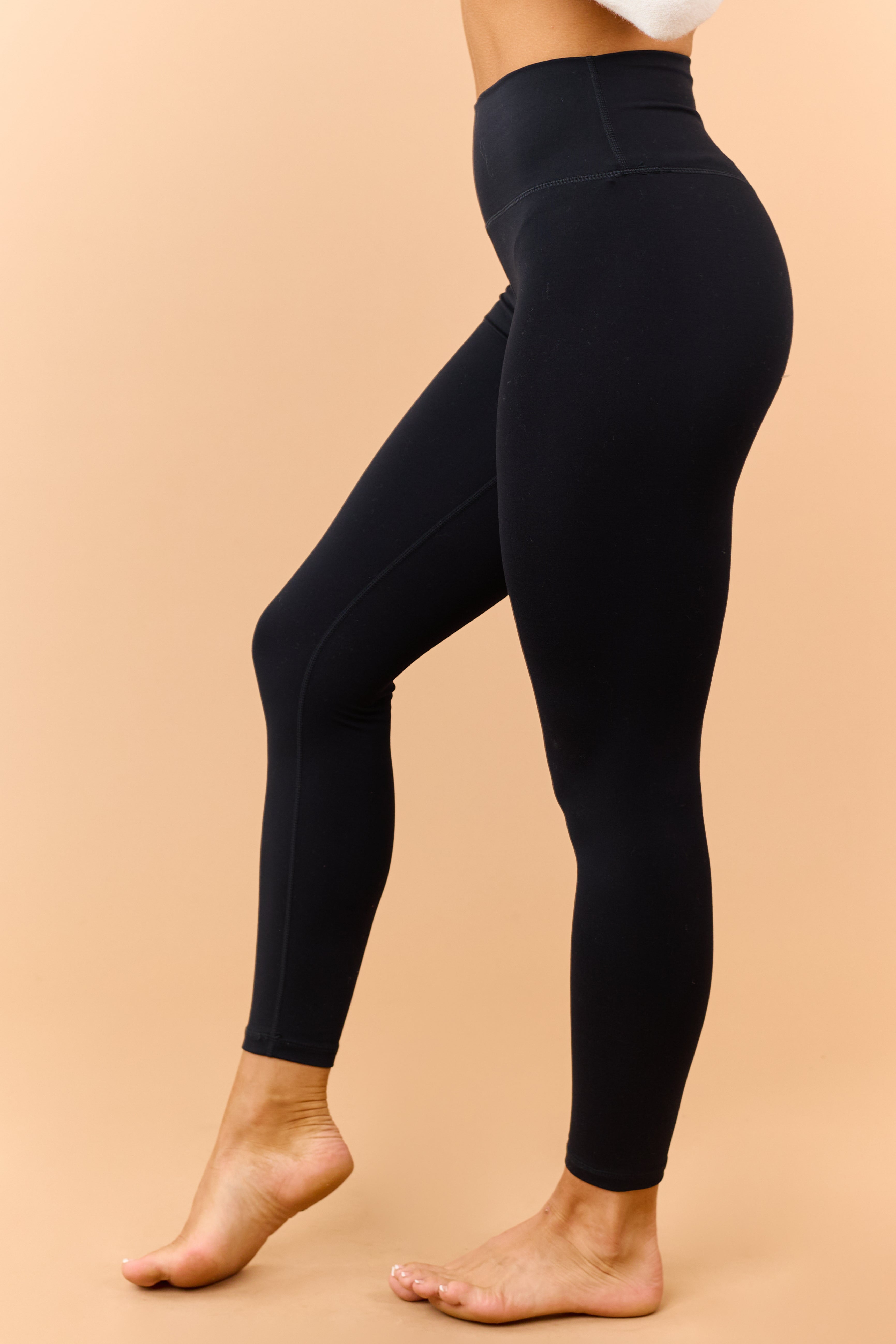 Black High Waisted Stretchy Contour Leggings