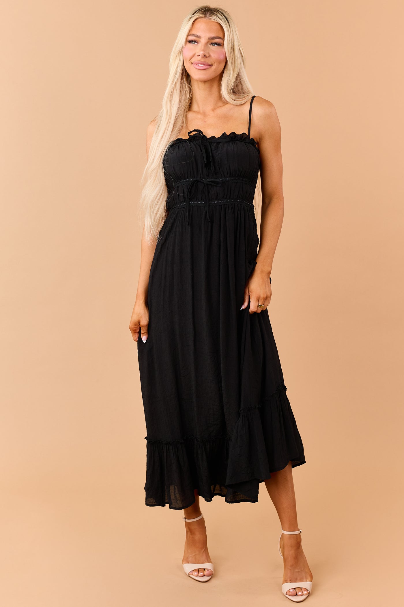 Black Lace Trim Sleeveless Maxi Dress | Lime Lush Boutique Black Lace Trim Sleeveless Maxi Dress | Lime Lush Boutique