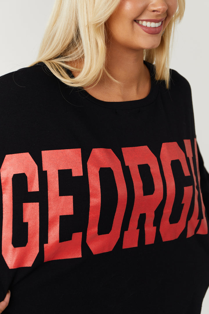 Black Long Sleeve Oversized 'Georgia' Top