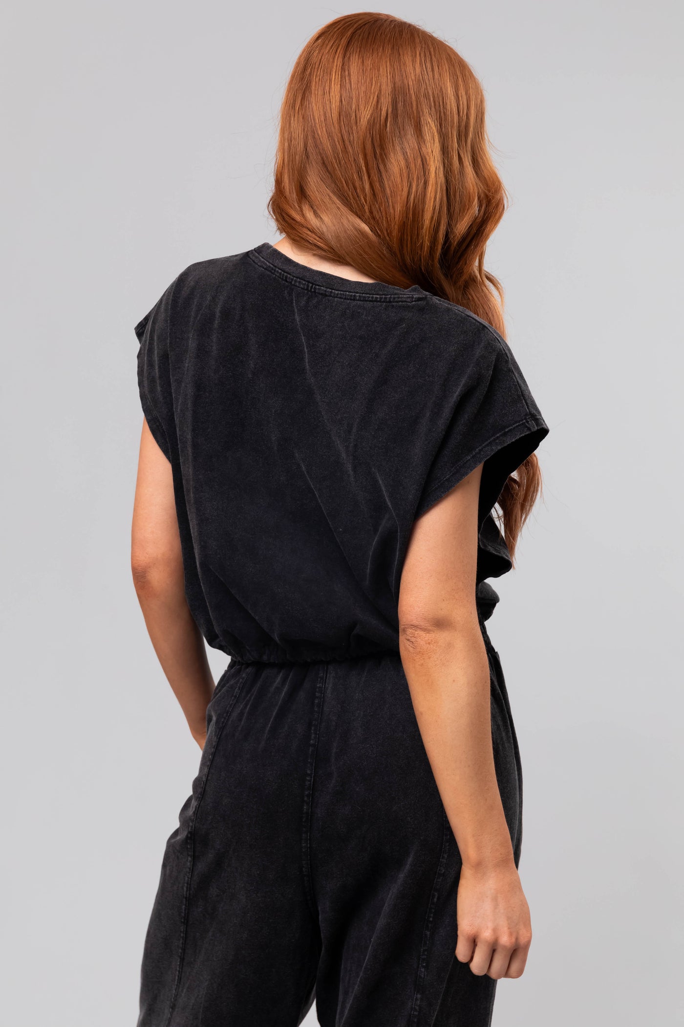 Black Mineral Washed Oversized Top