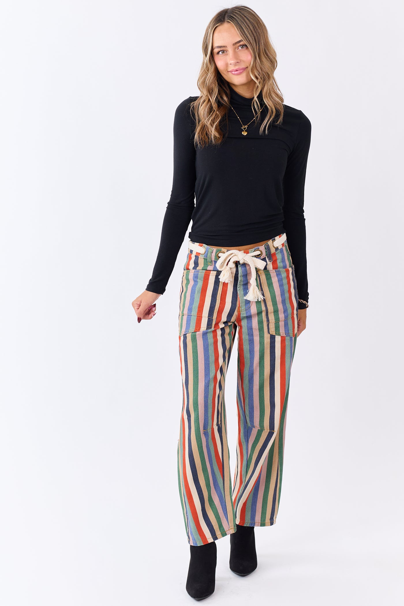 Black Mock Neck Long Sleeve Stretchy Top