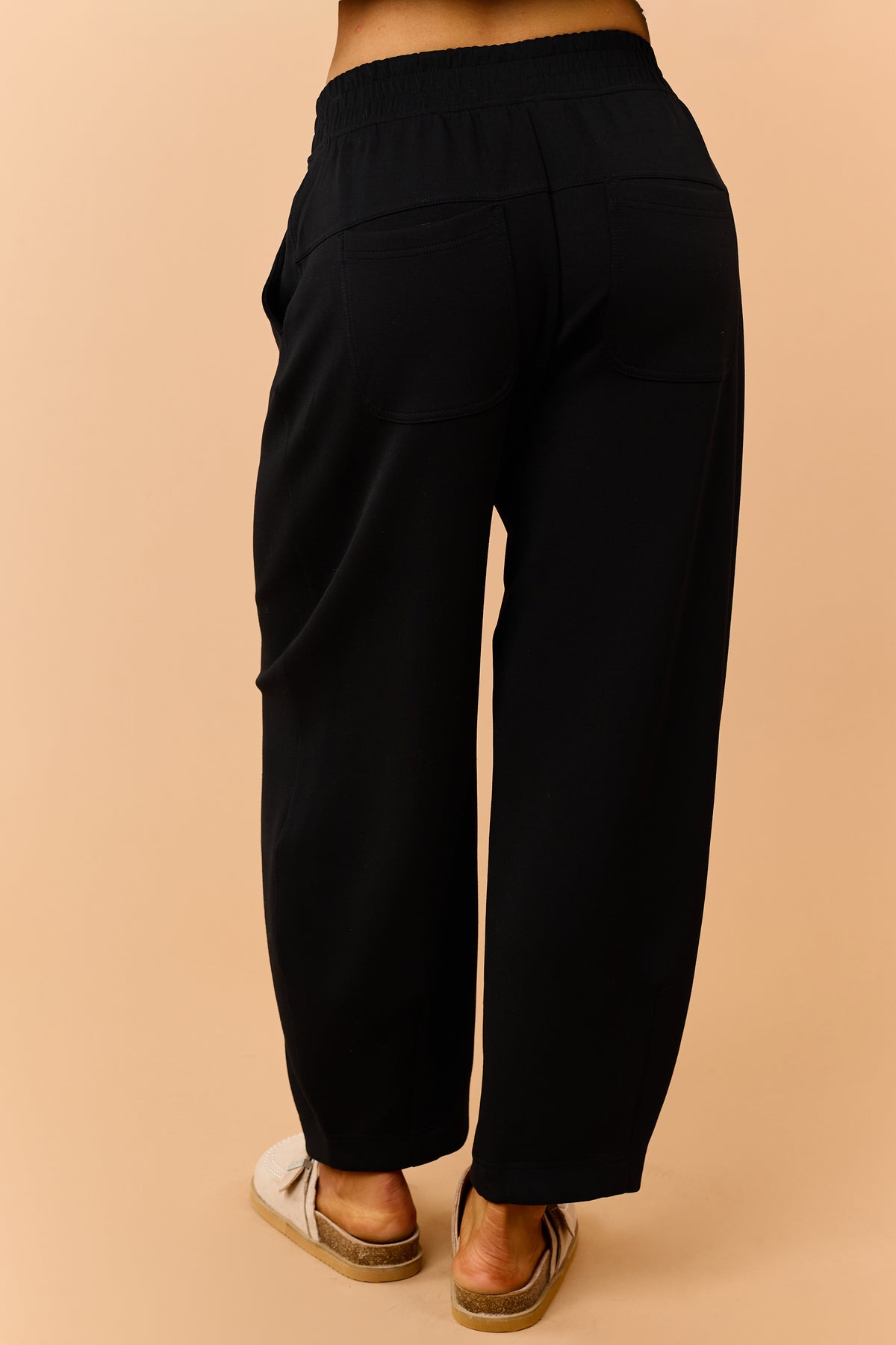 Black Modal Scuba Knit Barrel Sweatpants