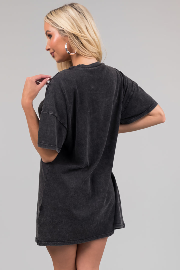 Black 'Nashville' Graphic Tee Shirt Mini Dress