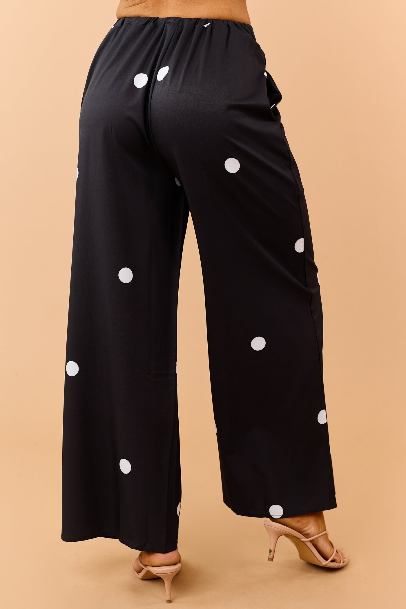 Black Polka Dot Strapless Top and Pants Set