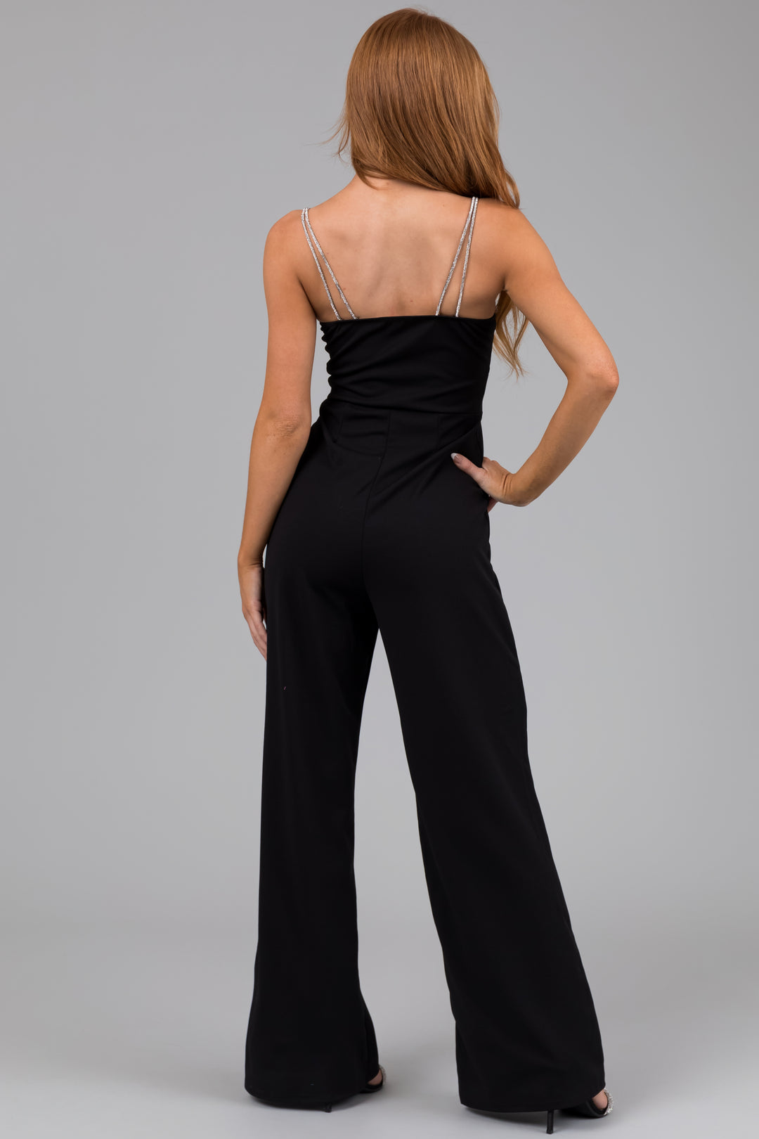 BRAIDED STRAP JUMPSUIT - Black