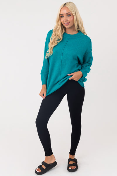 Black Ribbed Knit Seamless Leggings