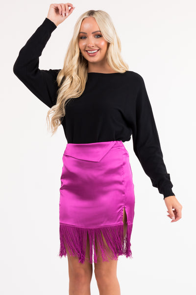 Black Ribbed Trim Super Soft Light Sweater