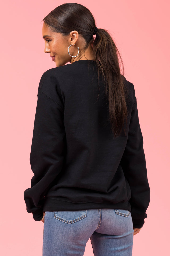 Black 'Santa Baby' Crewneck Pullover