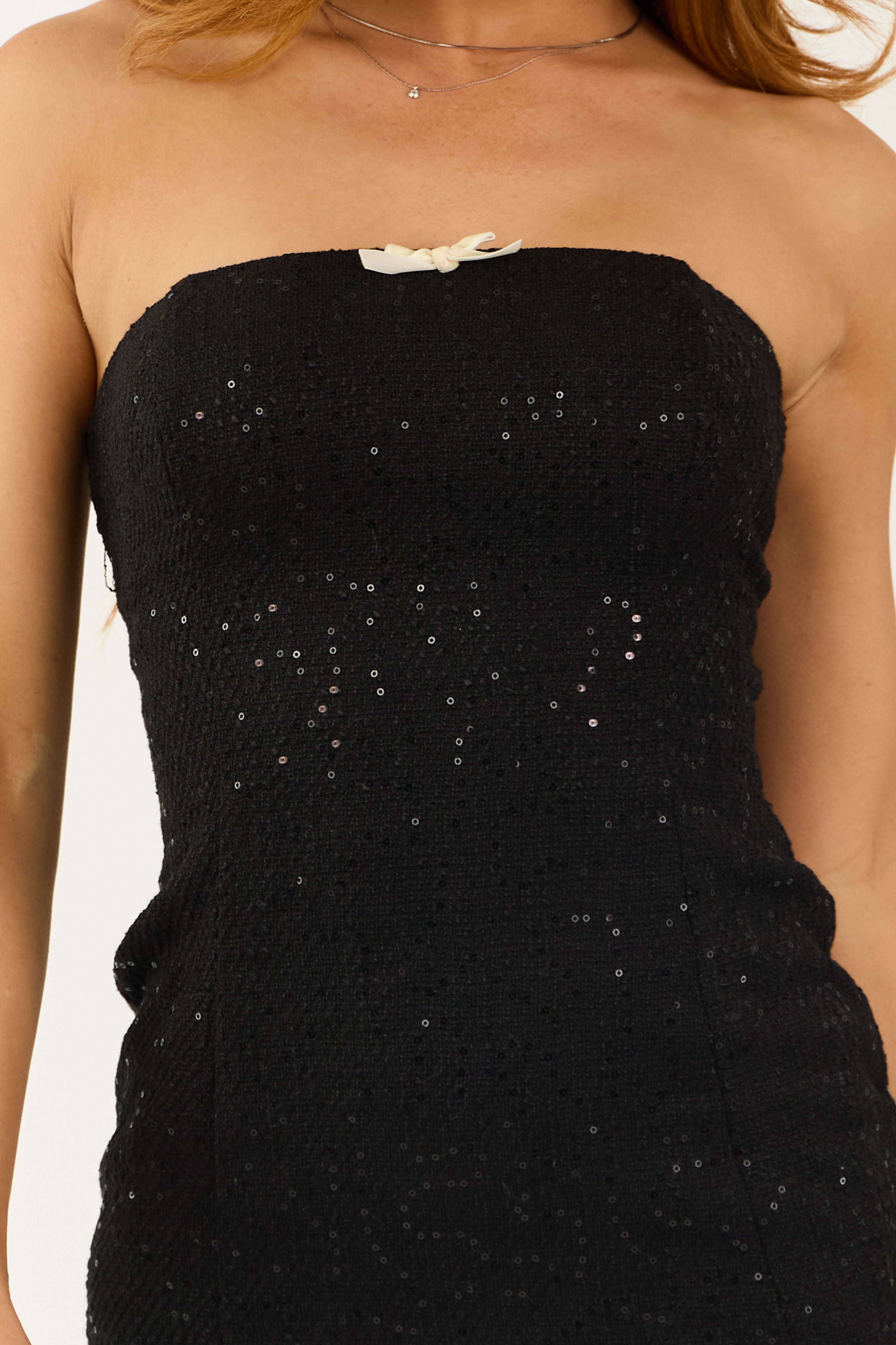 L’aubeblanc Tweed Wrap Dress Black StandardBlackWhitePolkaDropWra