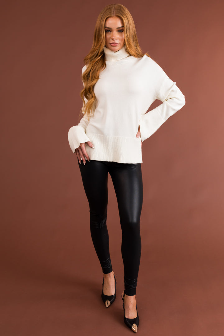 Black Stretchy Faux Leather Leggings