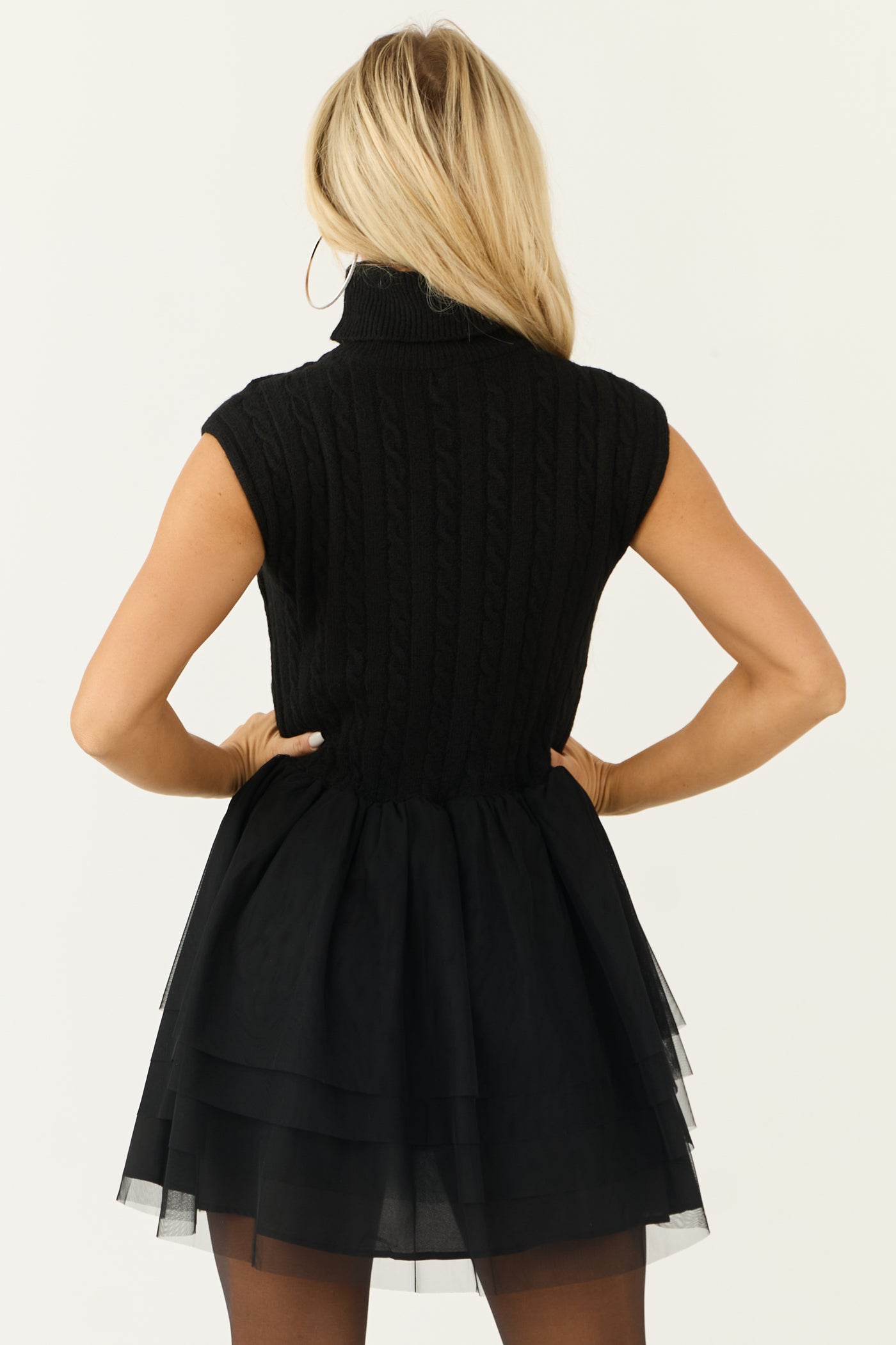 Black Sweater Bodice Ruffle Tulle Mini Dress | Lime Lush Boutique Black Sweater Bodice Ruffle Tulle Mini Dress | Lime Lush Boutique