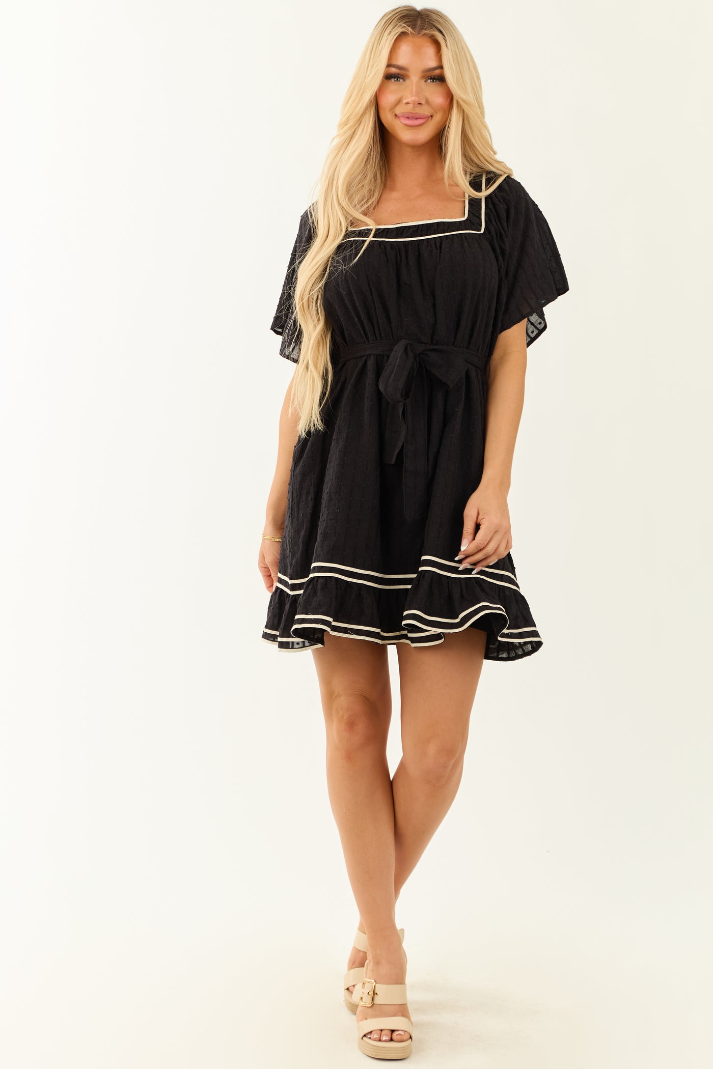 black swiss dot dress Black Swiss Dot Deep V-Neck Maxi Dress