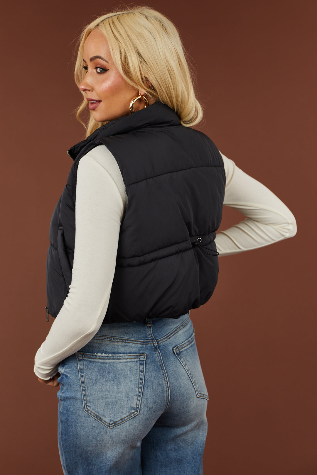 Zip-Up Drawstring Puffer Vest – Flyclothing LLC