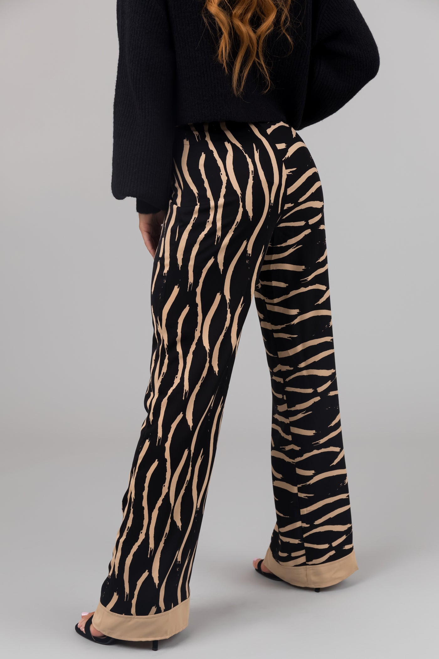Black and Beige Zebra Print Pants